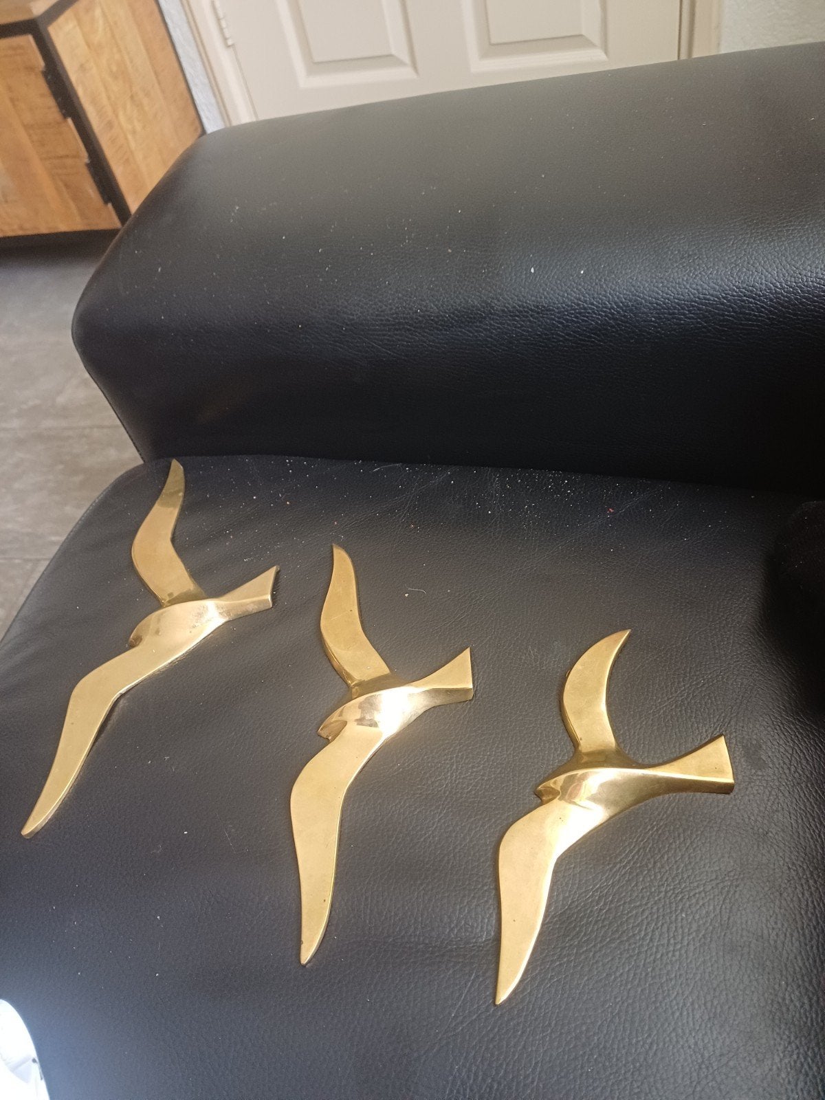 retro 3 bronzen vogels wandhangers zie foto's, Ophalen of Verzenden, Huis en Inrichting