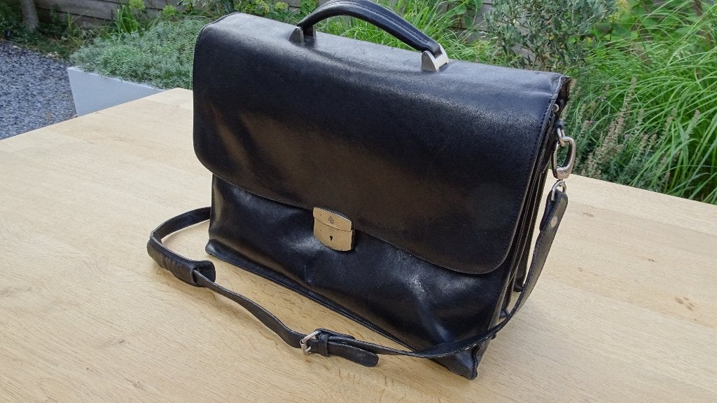 Castelijn & Beerens Leren Tas | Aktetas | Schooltas | Zwart, Gebruikt, Castelijn & Beerens, Aktetas, Ophalen of Verzenden