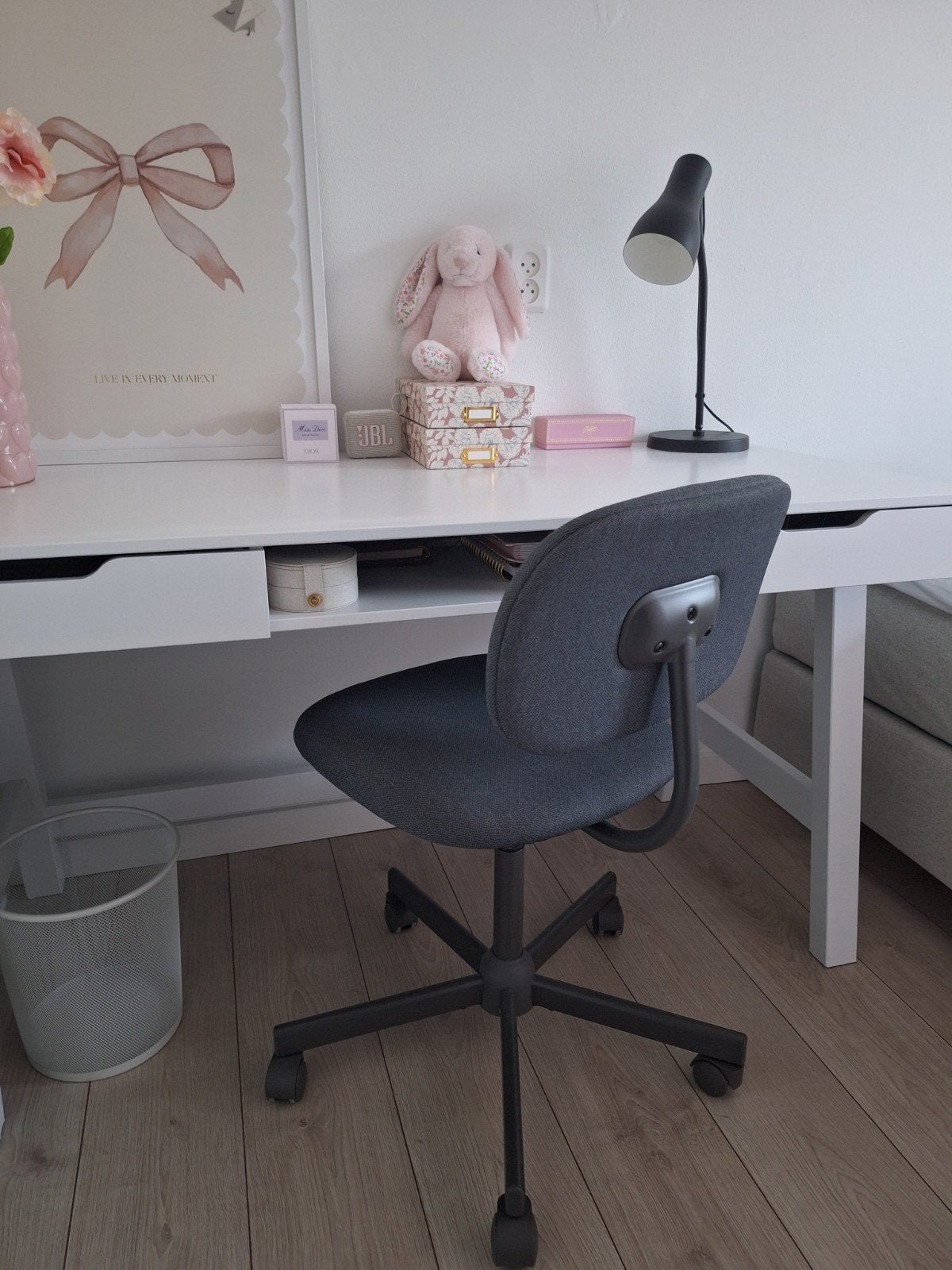 Nette donkergrijze Bleckberget Ikea bureaustoel, Huis en Inrichting, Bureaustoelen, Ophalen, Zo goed als nieuw, Grijs