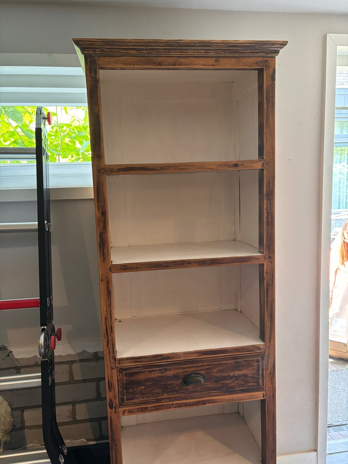 Gebruikte houten kast met lade - ideaal voor opknappers, Ophalen, Gebruikt, Teakhout, 50 tot 100 cm