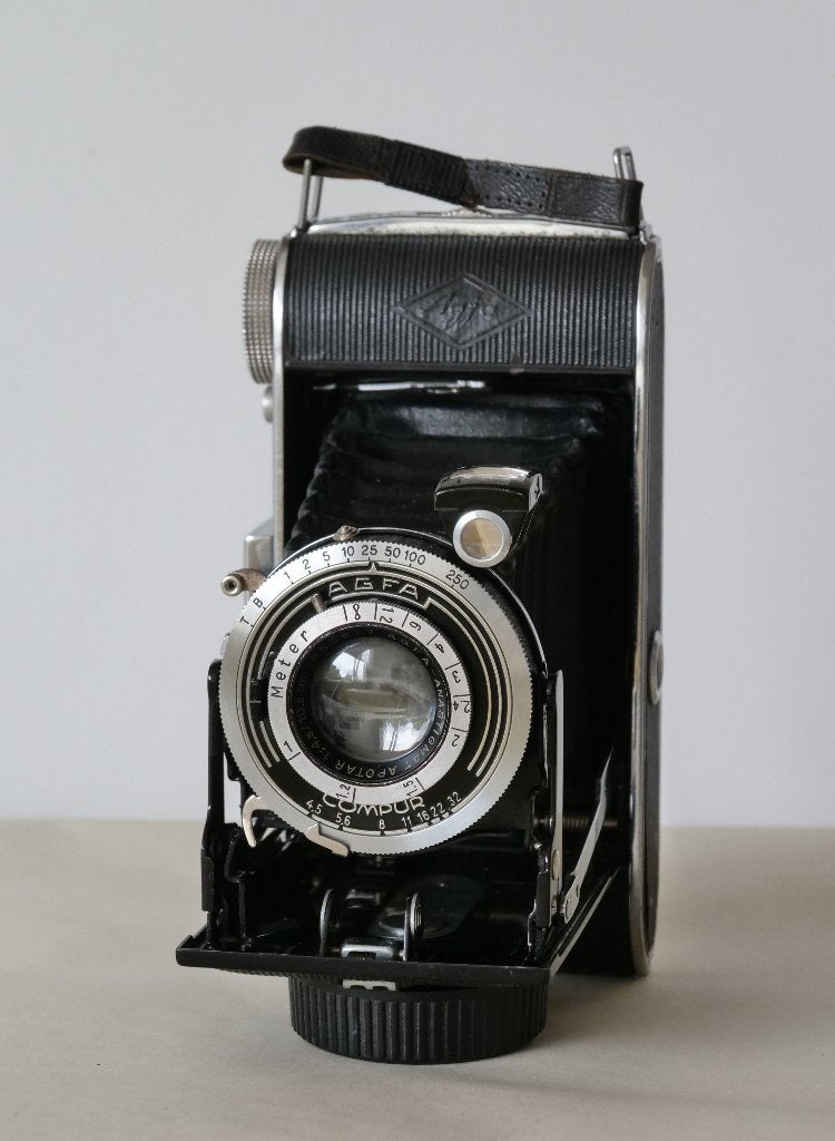Agfa Billy Compur 4,5 Apotar 105mm – 6x9 – ca. 1938, Ophalen, Gebruikt, Compact, Overige Merken
