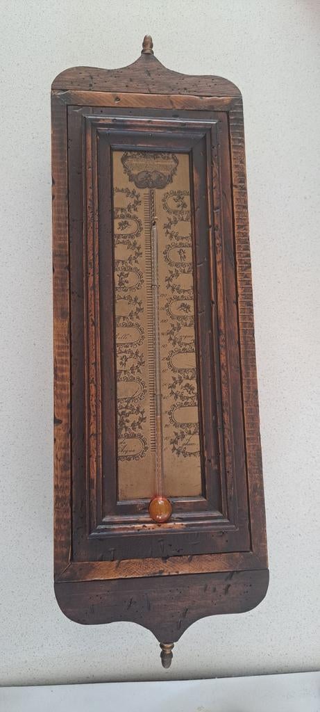 Antieke bakbarometer met zon en maankalender, Antiek en Kunst, Ophalen of Verzenden