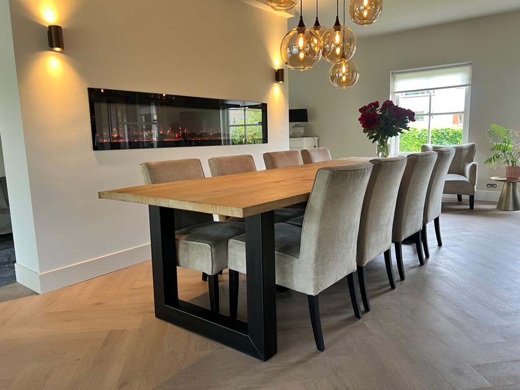 Massief Eiken eettafel 300x100cm, Huis en Inrichting, Tafels | Eettafels, Eikenhout, 200 cm of meer, Zo goed als nieuw, Vijf personen of meer