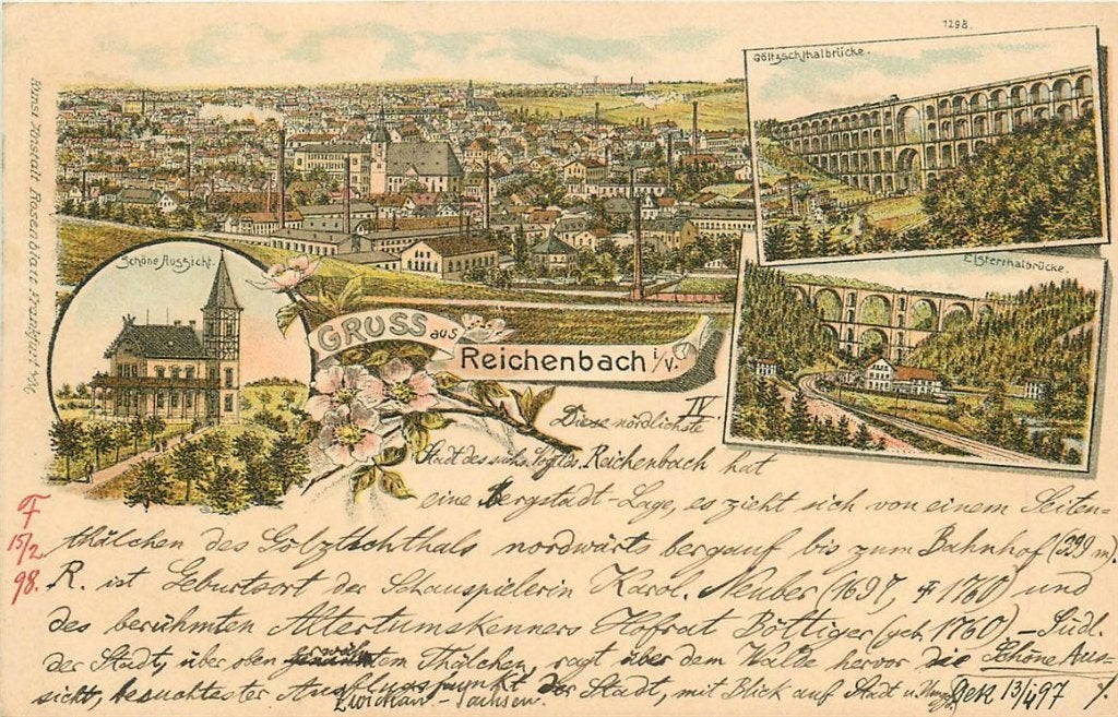 379-013-019 Reichenbach i V Litho, Ophalen of Verzenden, Voor 1920, Duitsland