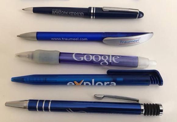 Balpen, verzameling pen blauw accent, deels gebruikt, Verzamelen, Pennenverzamelingen, Ophalen of Verzenden, Zo goed als nieuw