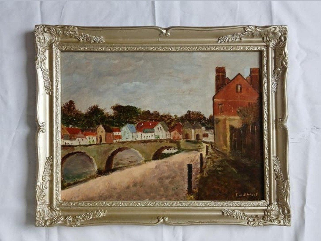 Schilderij # Het dorp, Ophalen of Verzenden