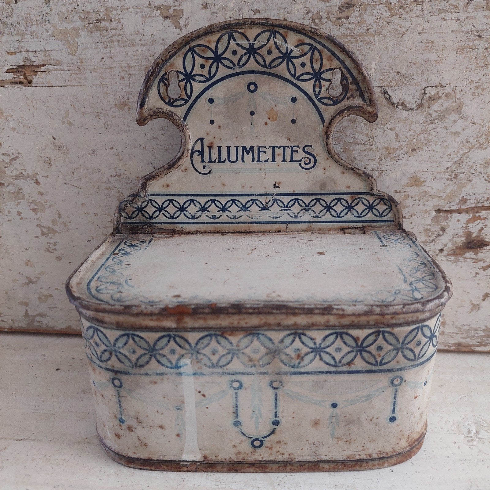 Franse brocante Allumettes blikje, Ophalen of Verzenden