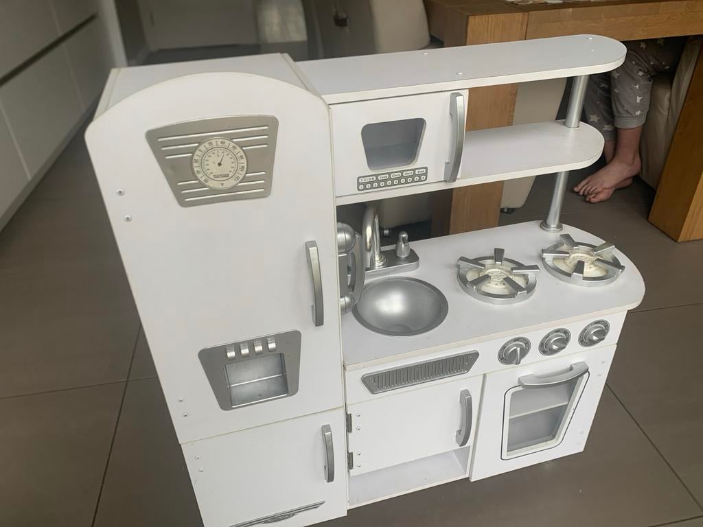 Kidscraft Houten Speelkeuken - Wit met Zilveren Details, Ophalen, Gebruikt