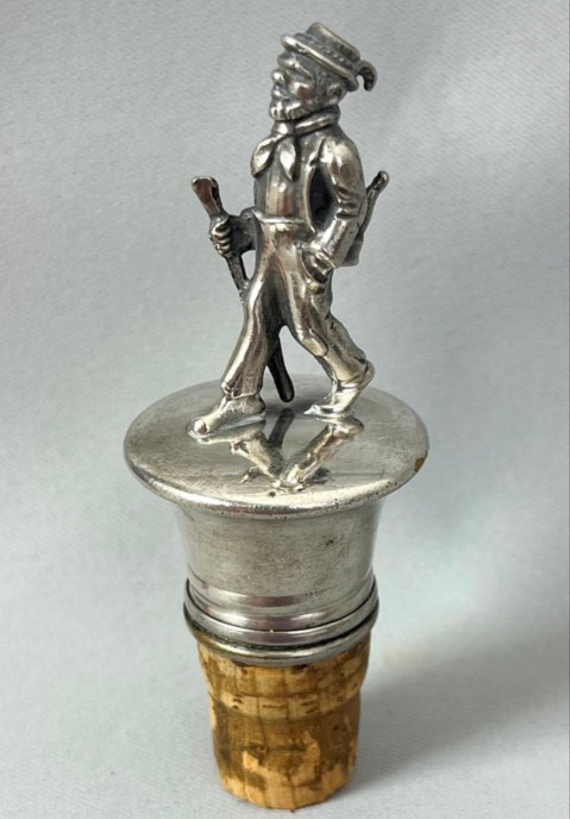Antieke flessenstop met figuur, Ophalen of Verzenden
