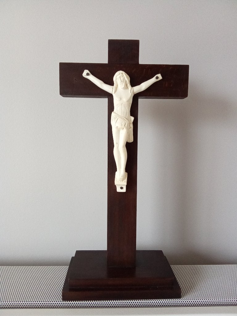 Kruisbeeld corpus Christi in been, Ophalen of Verzenden, Gebruikt, Christendom | Katholiek