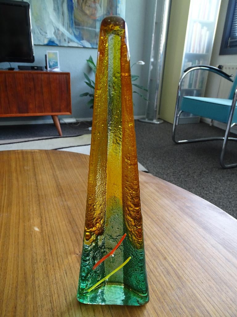 Johansfors Zweeds glas sculptuur obelisk kunst abstract, Ophalen of Verzenden