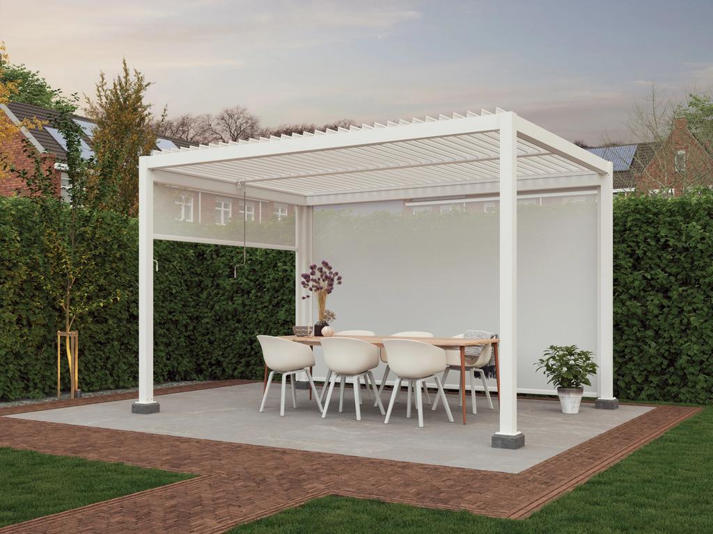 Pergola aluminium lamellendak met screen gebruikt, Tuin en Terras, Ophalen of Verzenden, Gebruikt, Overige typen