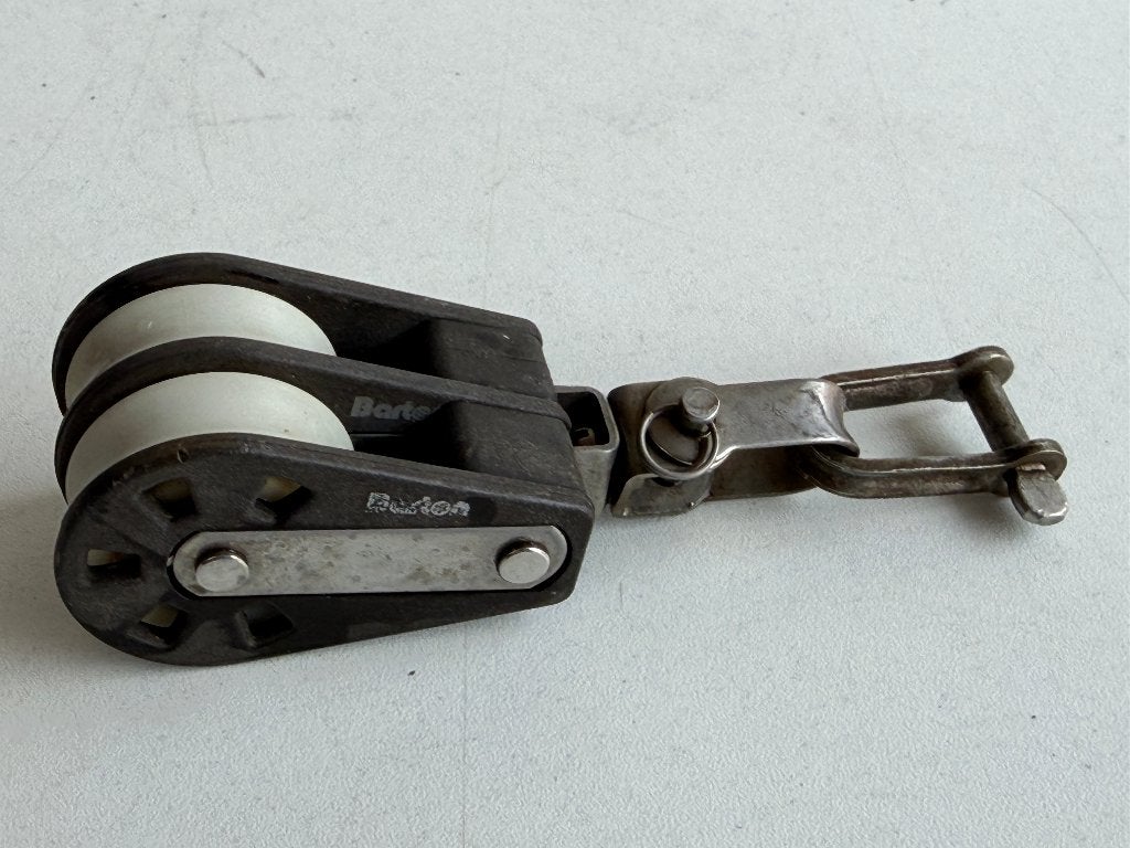 Barton 2 schijfs blok 35 mm tot 7 mm lijn, gelagerd, Watersport en Boten, Accessoires en Onderhoud, Ophalen of Verzenden, Gebruikt