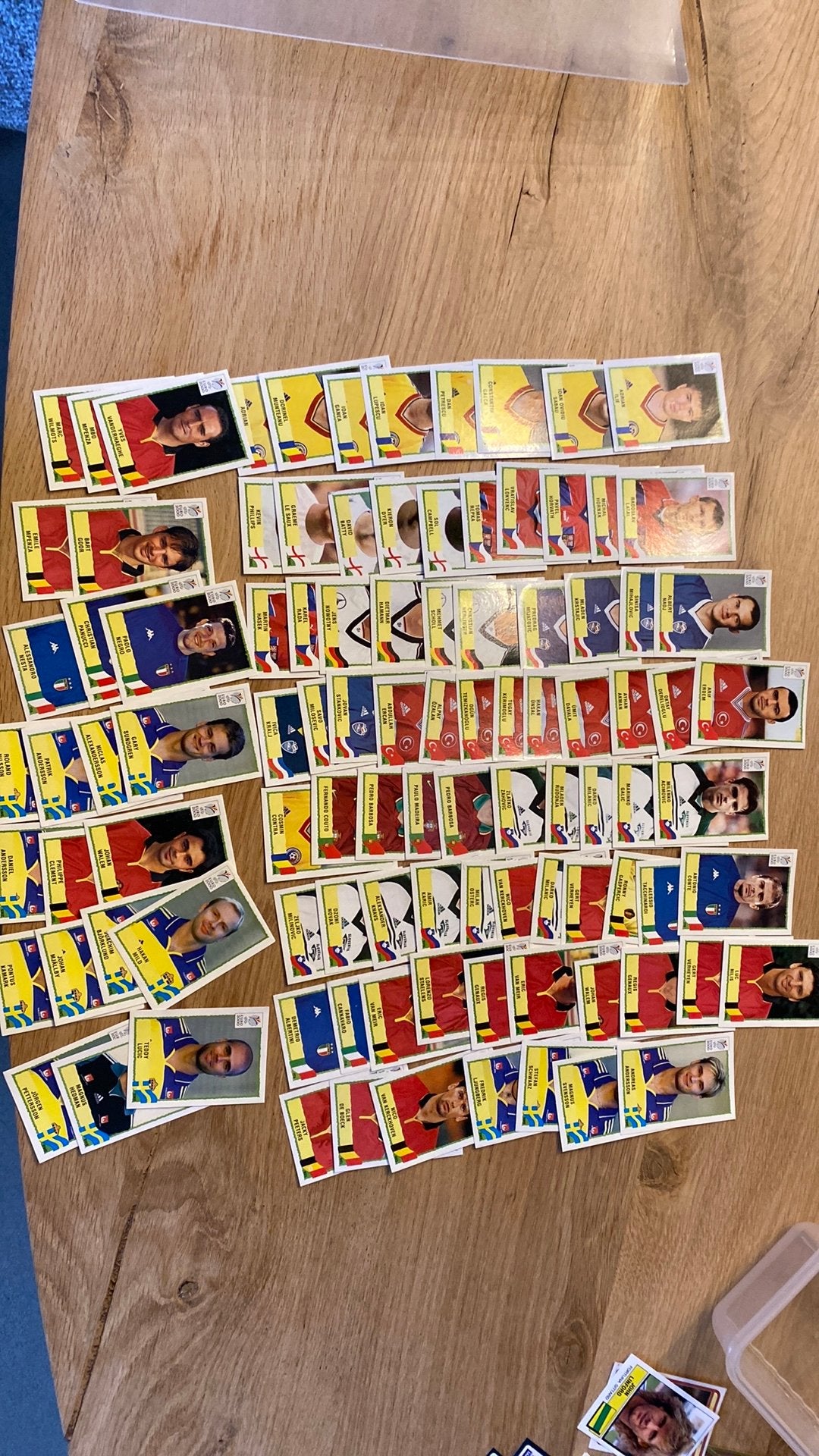 Panini euro 2000  100 verschillende voetbalplaatjes, Ophalen of Verzenden, Zo goed als nieuw, Buitenlandse clubs, Poster, Plaatje of Sticker