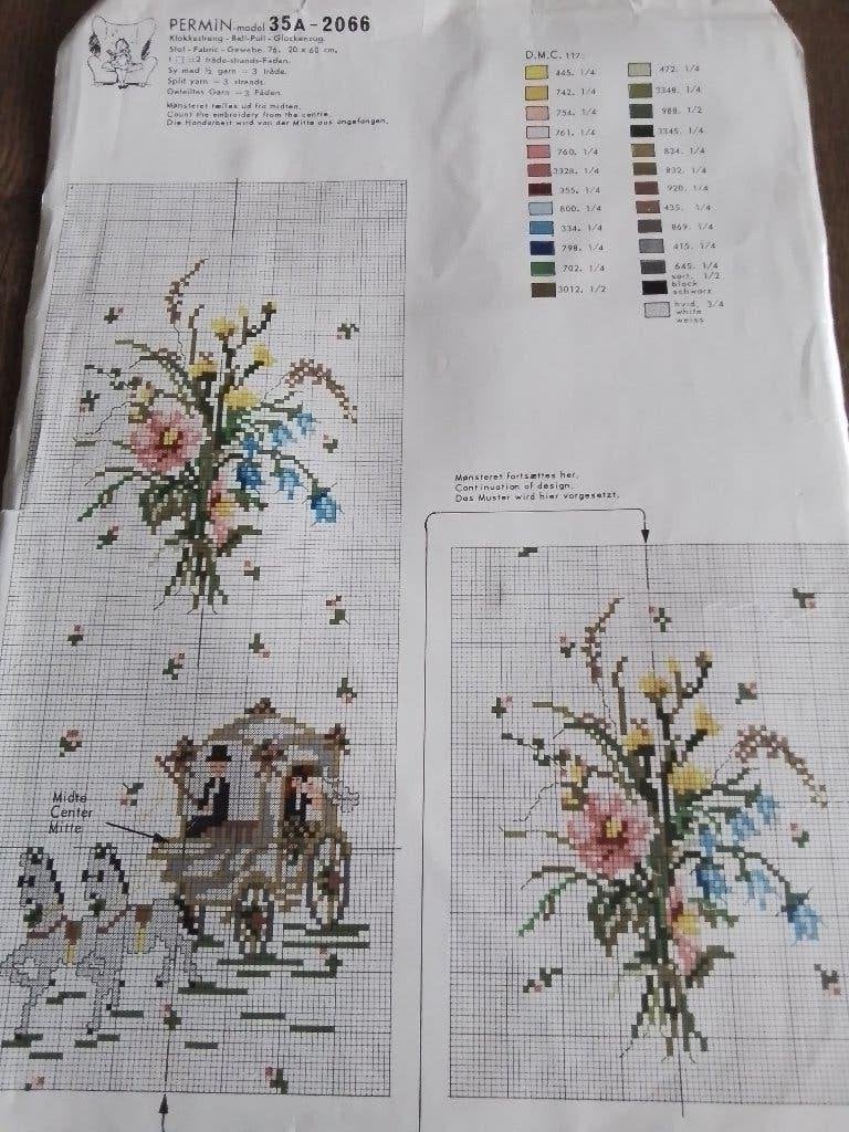 Borduurpakket van een merklap trouwen, nr 35 a 2066, Ophalen of Verzenden, Zo goed als nieuw, Handborduren, Borduurpakket