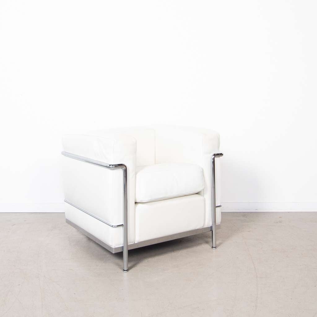 4x Cassina LC2 Fauteuil Wit Leer