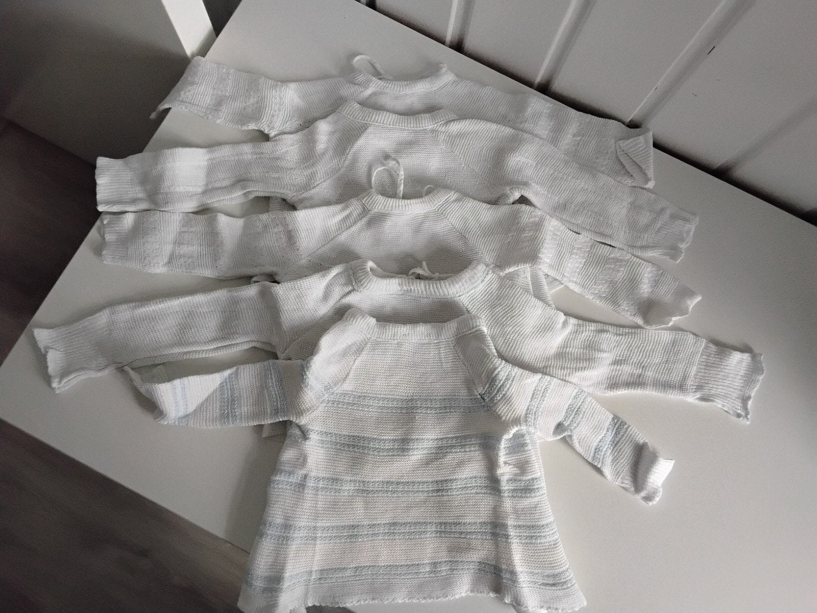 5x Witte Baby Truien - Maat 50/56, Kinderen en Baby's, Babykleding | Overige, Ophalen, Zo goed als nieuw, Onbekend, Jongetje of Meisje