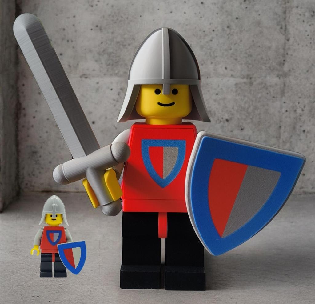 Mega maxi figure van een vintage Red / grey brick knight, Ophalen of Verzenden, Nieuw, Castle