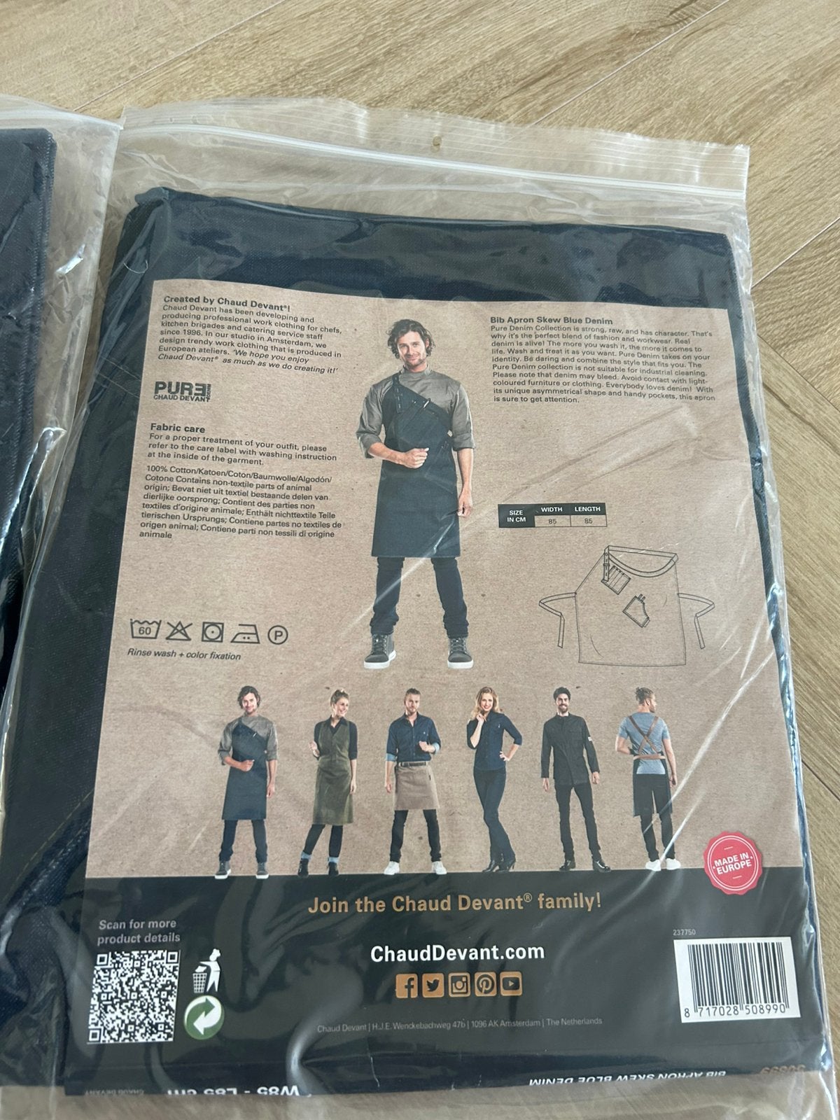 Nieuw in verpakking 4 jeans spijker koksschort Chaud Devant, Tuin en Terras, Werkkleding, Ophalen of Verzenden, Nieuw, Heren, Overall