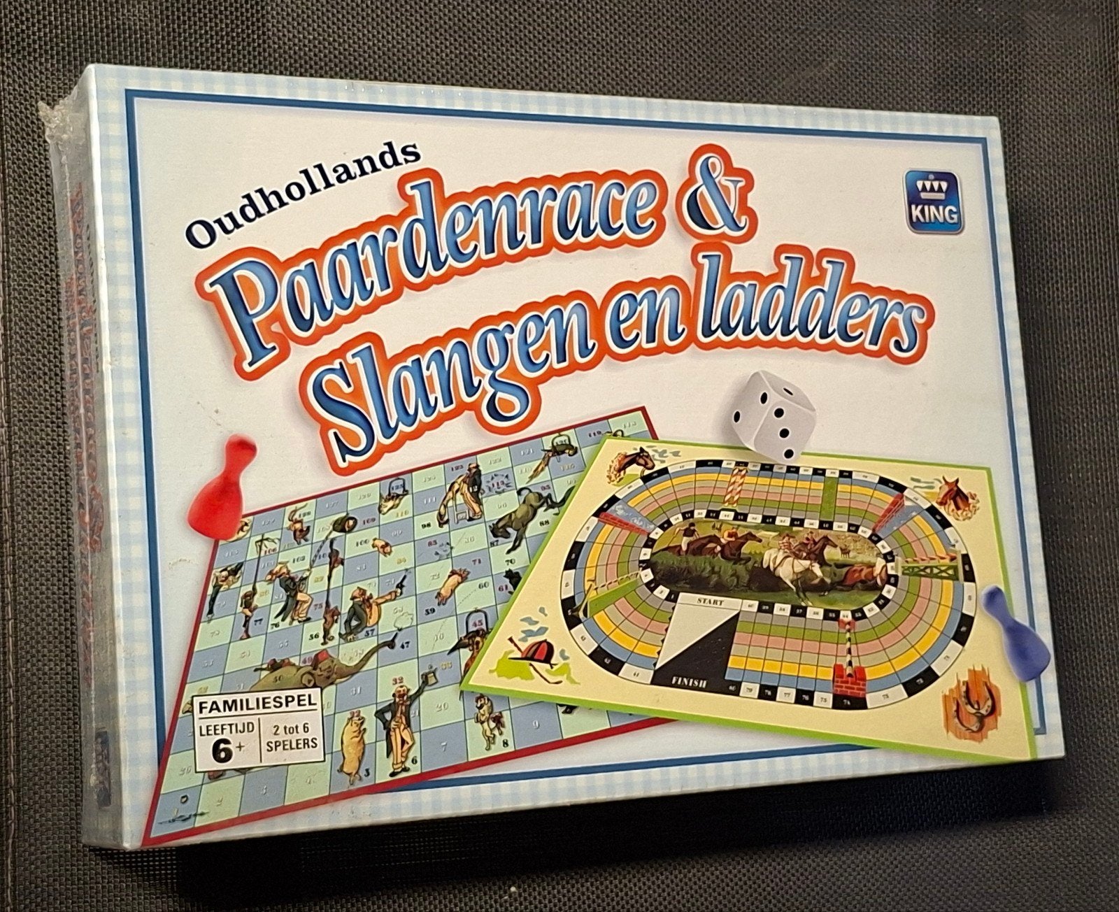 Oudhollands Paardenrace & Slangen en Ladders Bordspel NIEUW, Hobby en Vrije tijd, Gezelschapsspellen | Bordspellen, Vijf spelers of meer