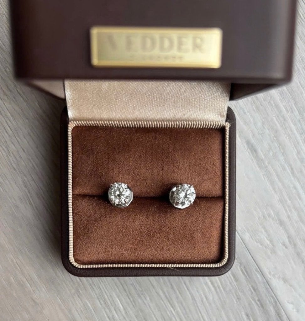 Vedder Diamonds Luxe Ronde Diamanten Oorbellen (Paar), Overige materialen, Nieuw, Ophalen of Verzenden, Knopjes of Stekers