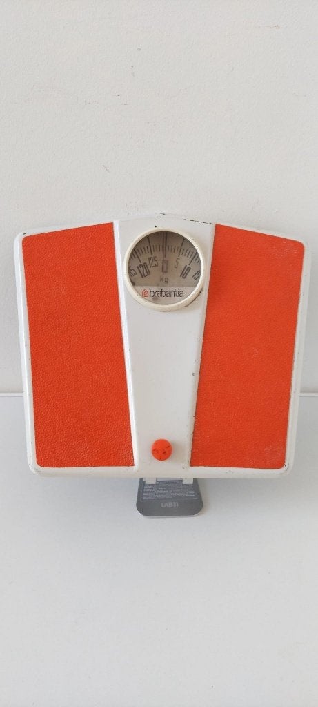 Vintage Brabantia personen weegschaal oranje Retro jaren '70, Ophalen of Verzenden, Huis en Inrichting