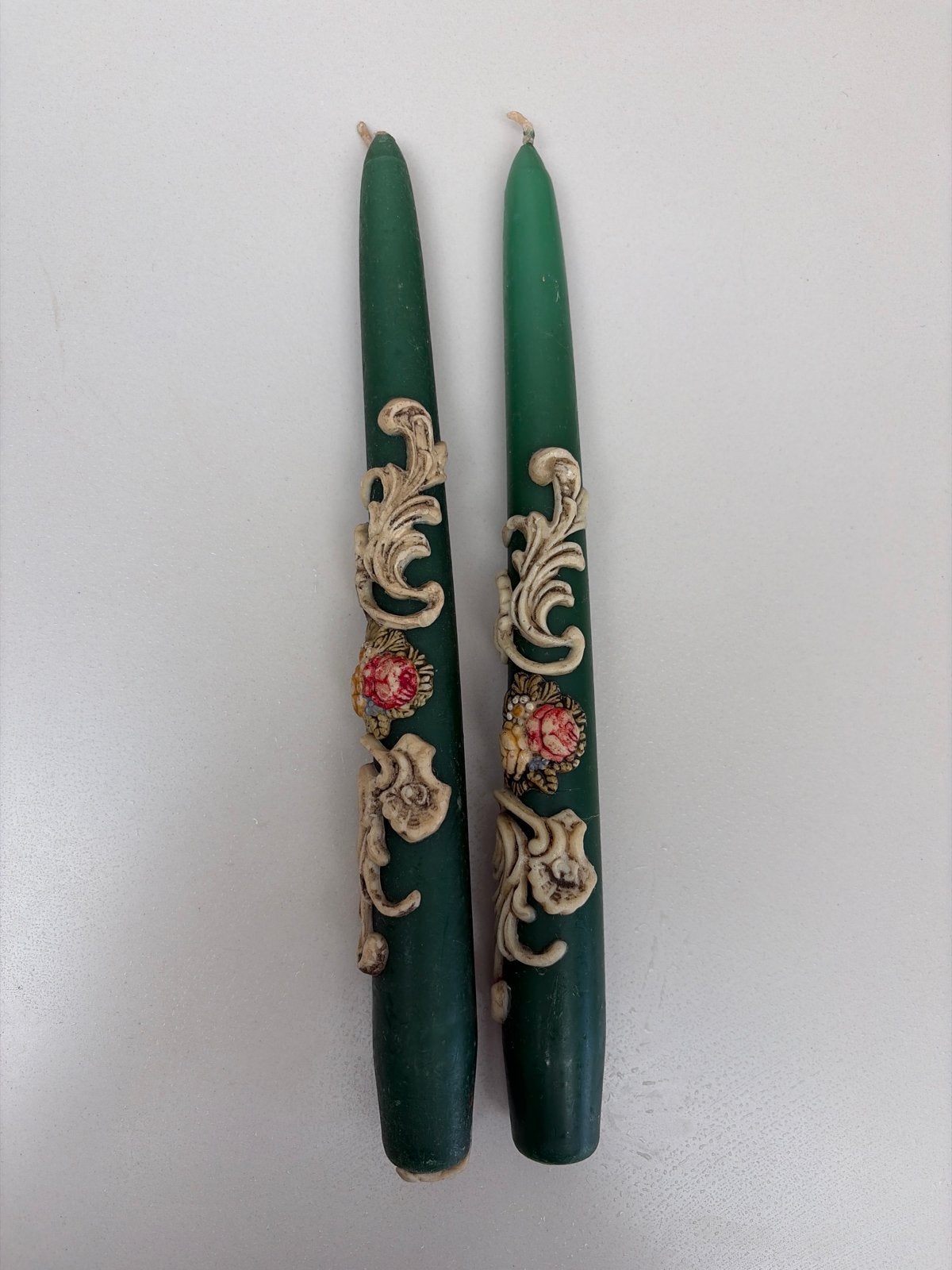 Prachtig bewerkte vintage kaarsen, Overige materialen, Gebruikt, Ophalen of Verzenden, Kaars