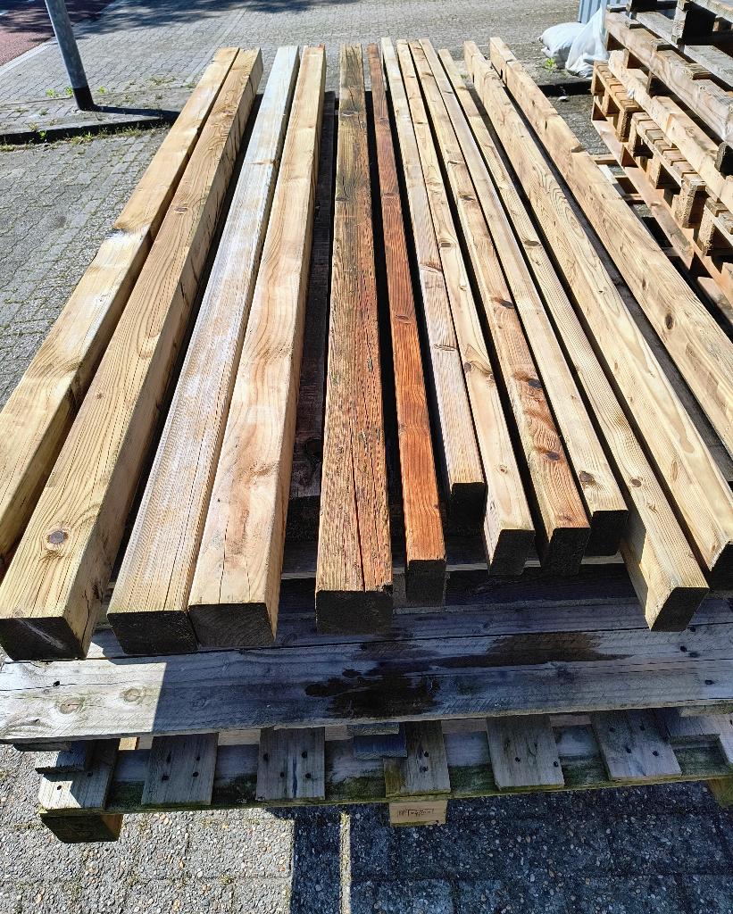 Balken  24 st +/-9x4,5x230/290 & Palen 13 st+/- 9x9x264/290, Doe-het-zelf en Verbouw, Ophalen, Nieuw, 250 tot 300 cm, 50 mm of meer