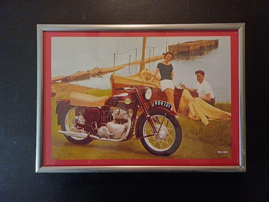 ARIEL Motorcyle reclame poster afbeelding kader, Ophalen of Verzenden, Gebruikt, Motoren
