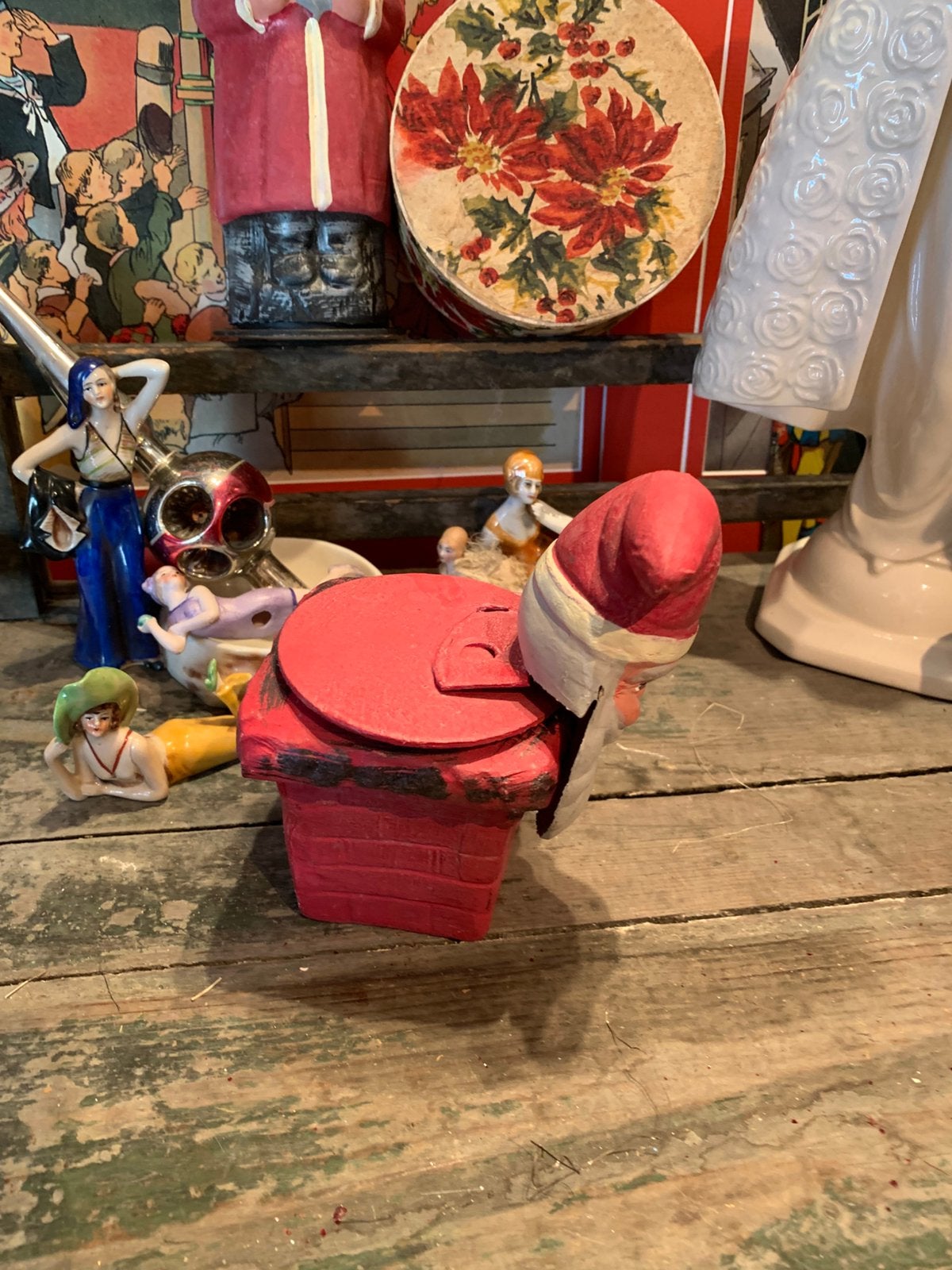 #kerst bijzondere candycontainer kerstman, T, Ophalen of Verzenden, Zo goed als nieuw, N