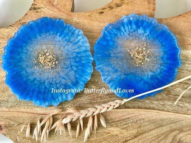 Prachtige kobalt blauw onderzetter Nail Art palet Epoxy Art, Huis en Inrichting, Ophalen, Nieuw, Overig