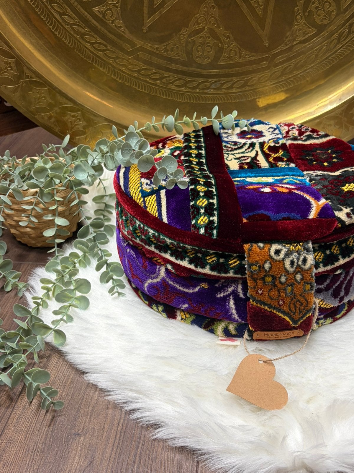 Handgemaakt meditatiekussen - patchwork – boekweit vulling, ., Nieuw, Ophalen of Verzenden, Yoga-accessoire
