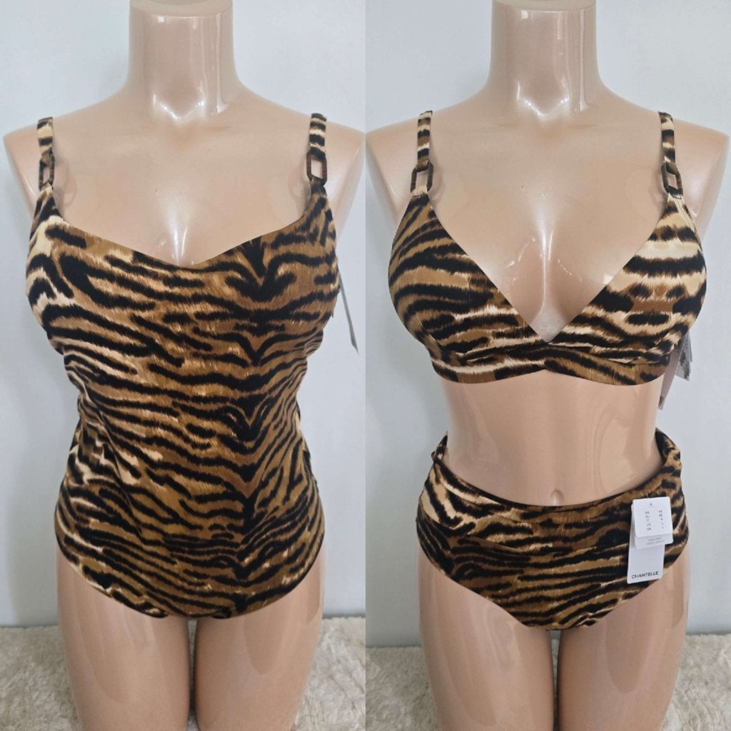 Nieuw chantelle badpak 85d 90d 80e 85e 80f 85f bikini, Bruin, ., Nieuw, Badpak