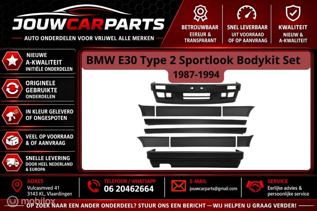 BMW E30 Type 2 Sportlook Bodykit Set 1987-1994, Nieuw, Ophalen of Verzenden, Bodykit, BMW