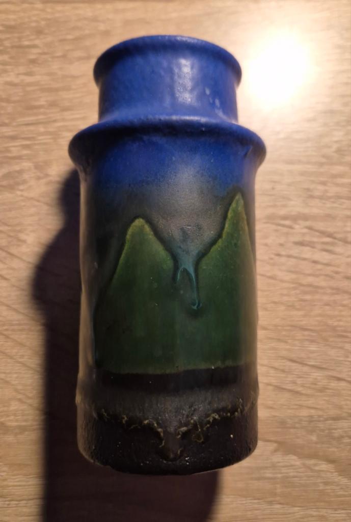 Vintage keramiek - Duits vaasje met fat lava glazuur, Ophalen of Verzenden