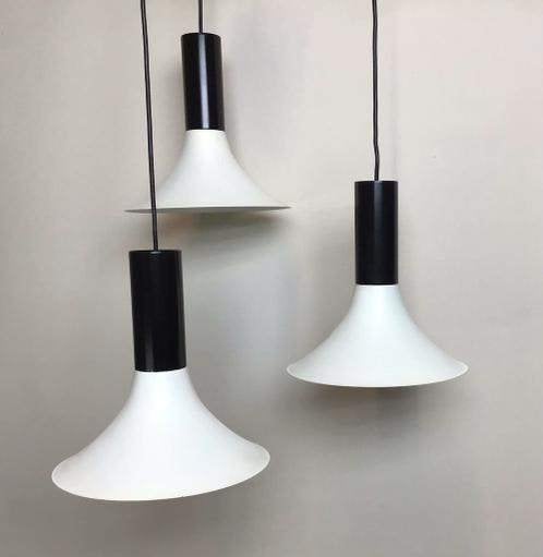 Mooie vintage hanglamp, 3 delige uitvoering, Ophalen of Verzenden, Zo goed als nieuw, Metaal, Retro