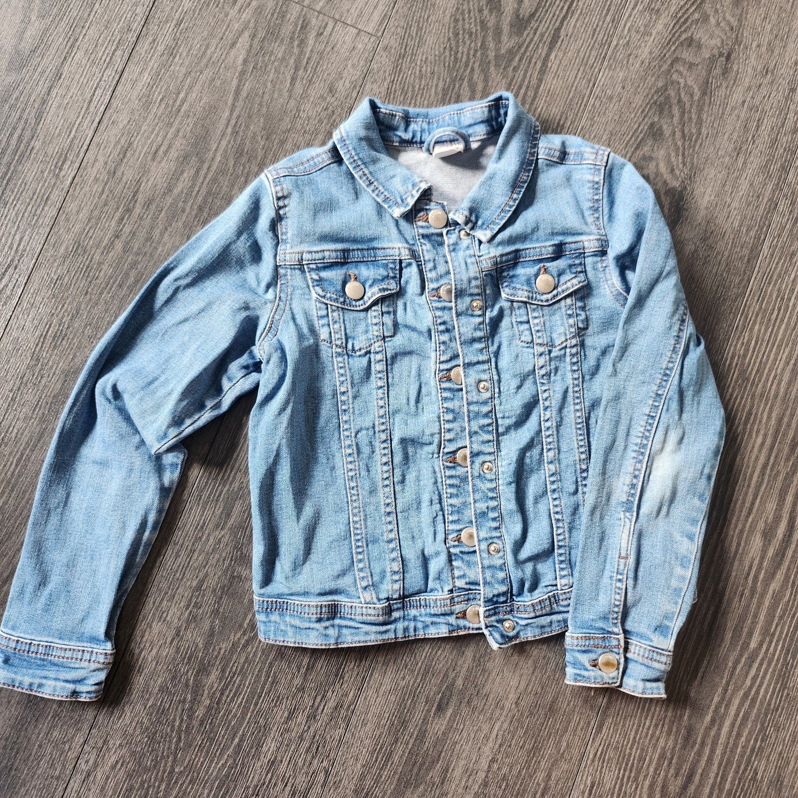 Stoere spijkerjas voor kinderen - Maat 134/140, Kinderen en Baby's, Gebruikt, Jongen of Meisje, Ophalen of Verzenden, Onbekend