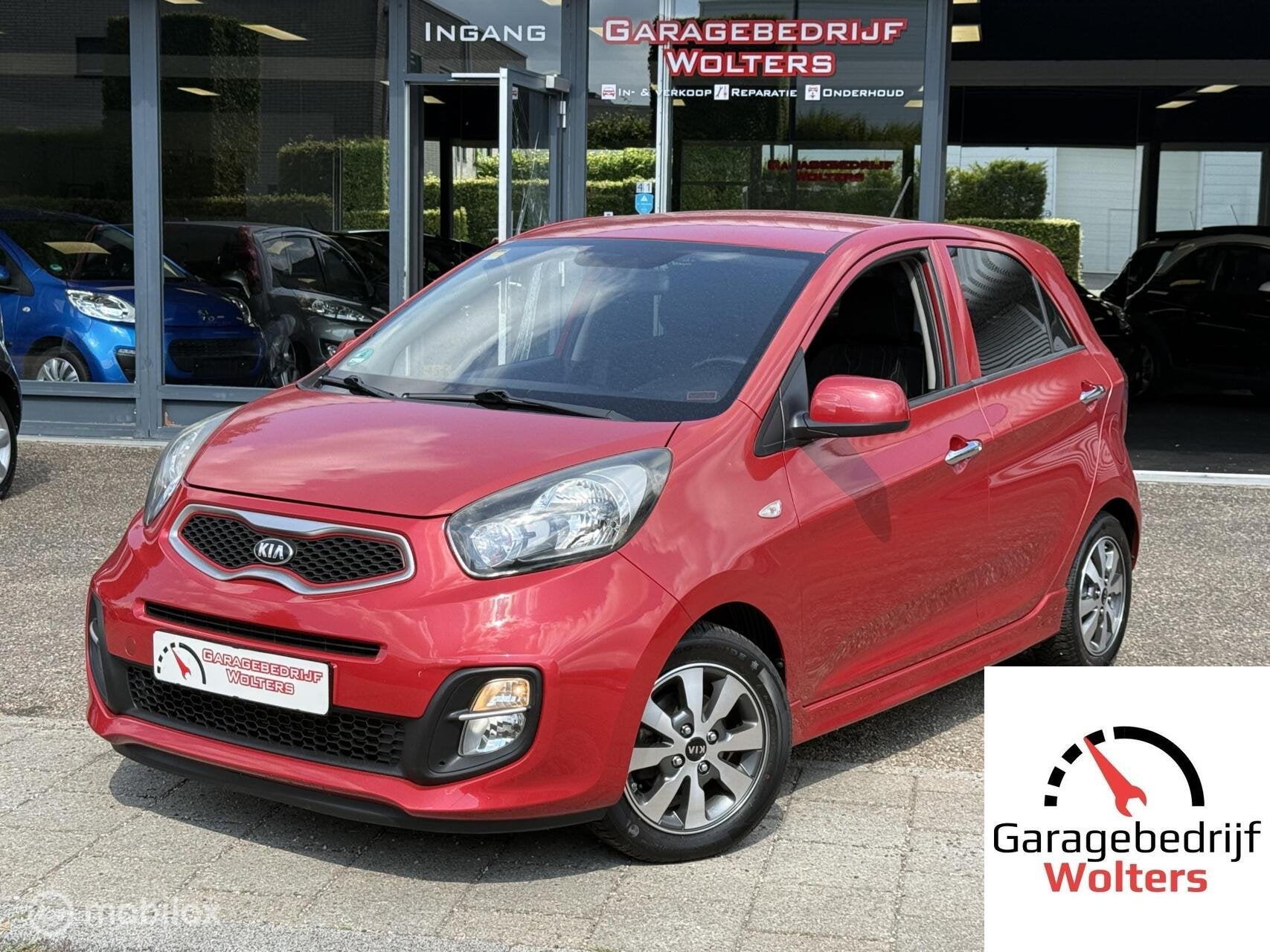 Kia Picanto 1.0 CVVT DynamicLine stoelverw. nw apk, Voorwielaandrijving, Stof, Gebruikt, Zwart