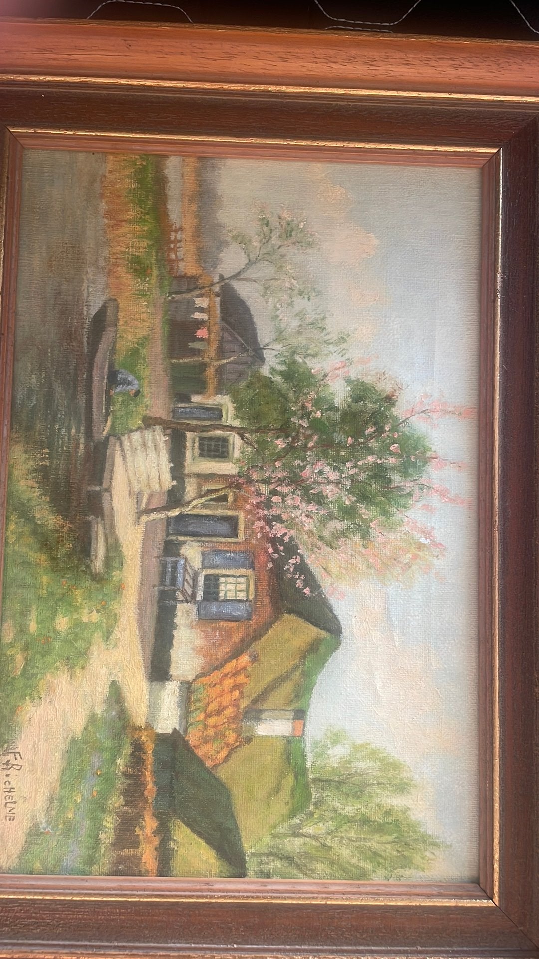 Schilderij met vlekken en beschadigingen, Ophalen