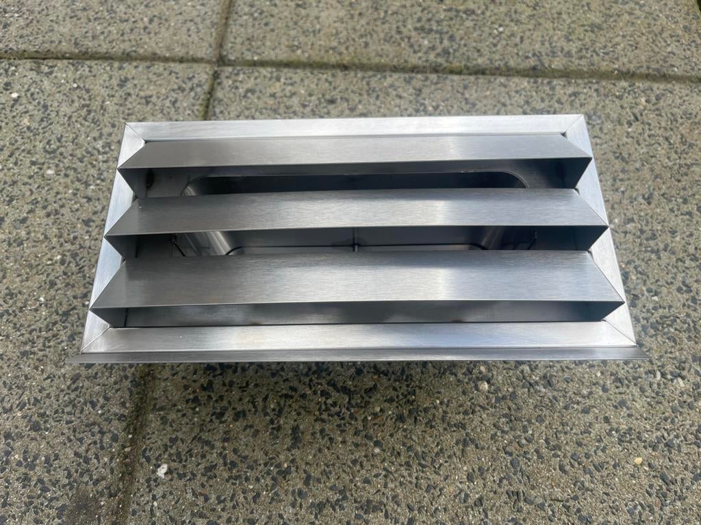 Ventilatierooster RVS voor de gevel platte buis NIEUW, Ophalen of Verzenden, Nieuw, Afzuiger
