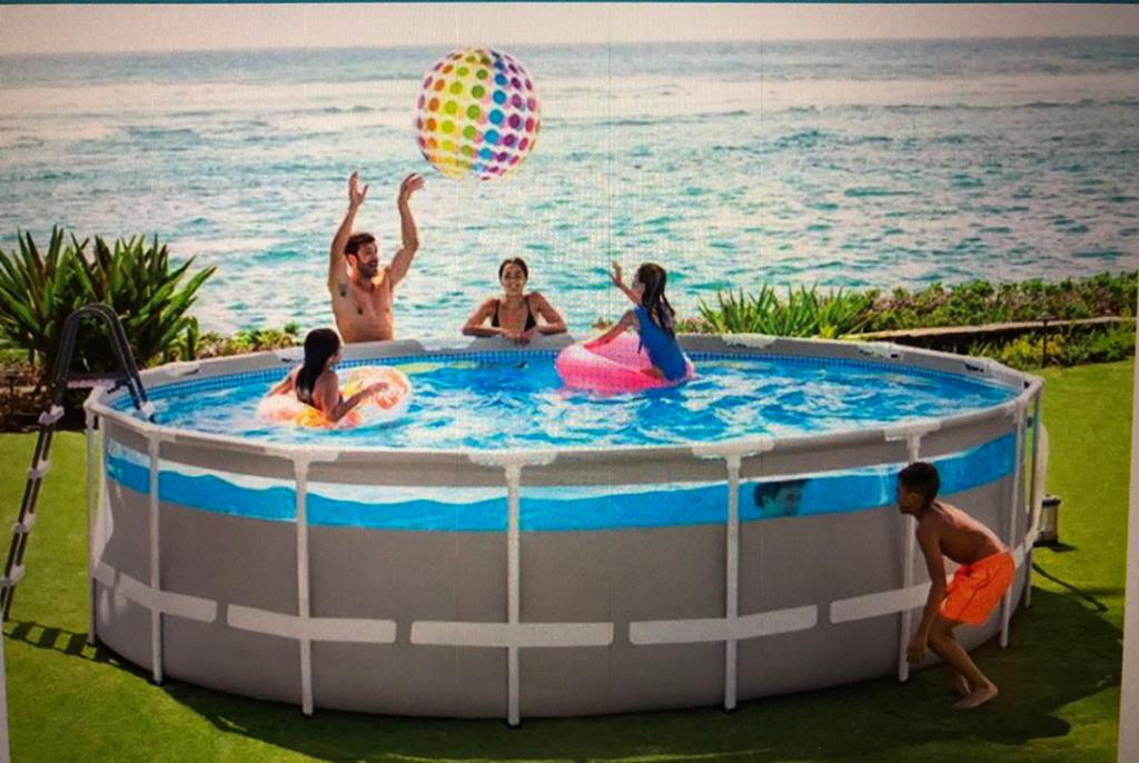 Zwembad Intex Prism Frame 4.88m diameter x 1.22m rond, Tuin en Terras, Zwembaden, Gebruikt, Rond, 300 cm of meer, Opzetzwembad