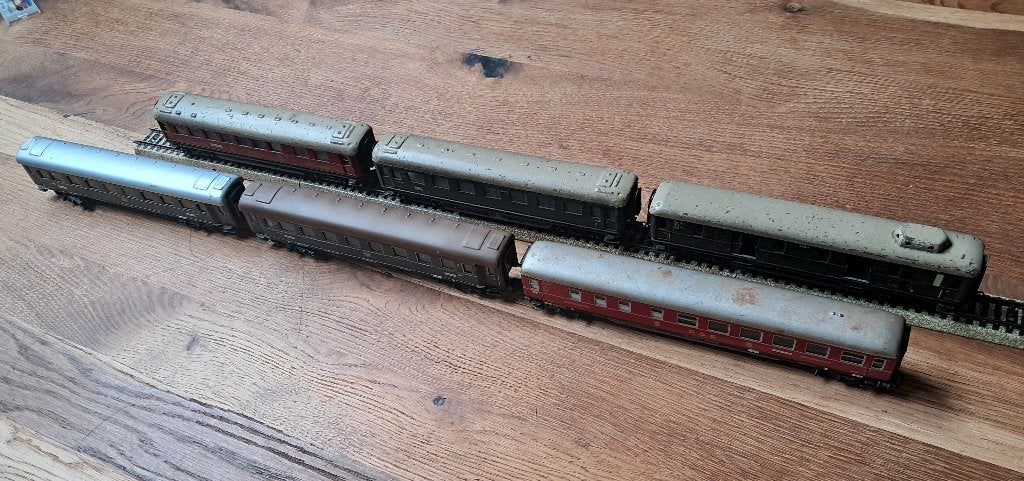 Marklin oldtimers zes stuks o.a. de 346/1---346/2---346/4, Wisselstroom, Gebruikt, Wagon, Ophalen of Verzenden