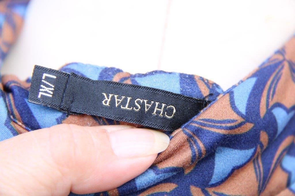 Blouse bruin/ blauw Chastar mt L/XL Vaste prijs, Blauw, Chastar, Maat 46/48 (XL) of groter, Ophalen of Verzenden