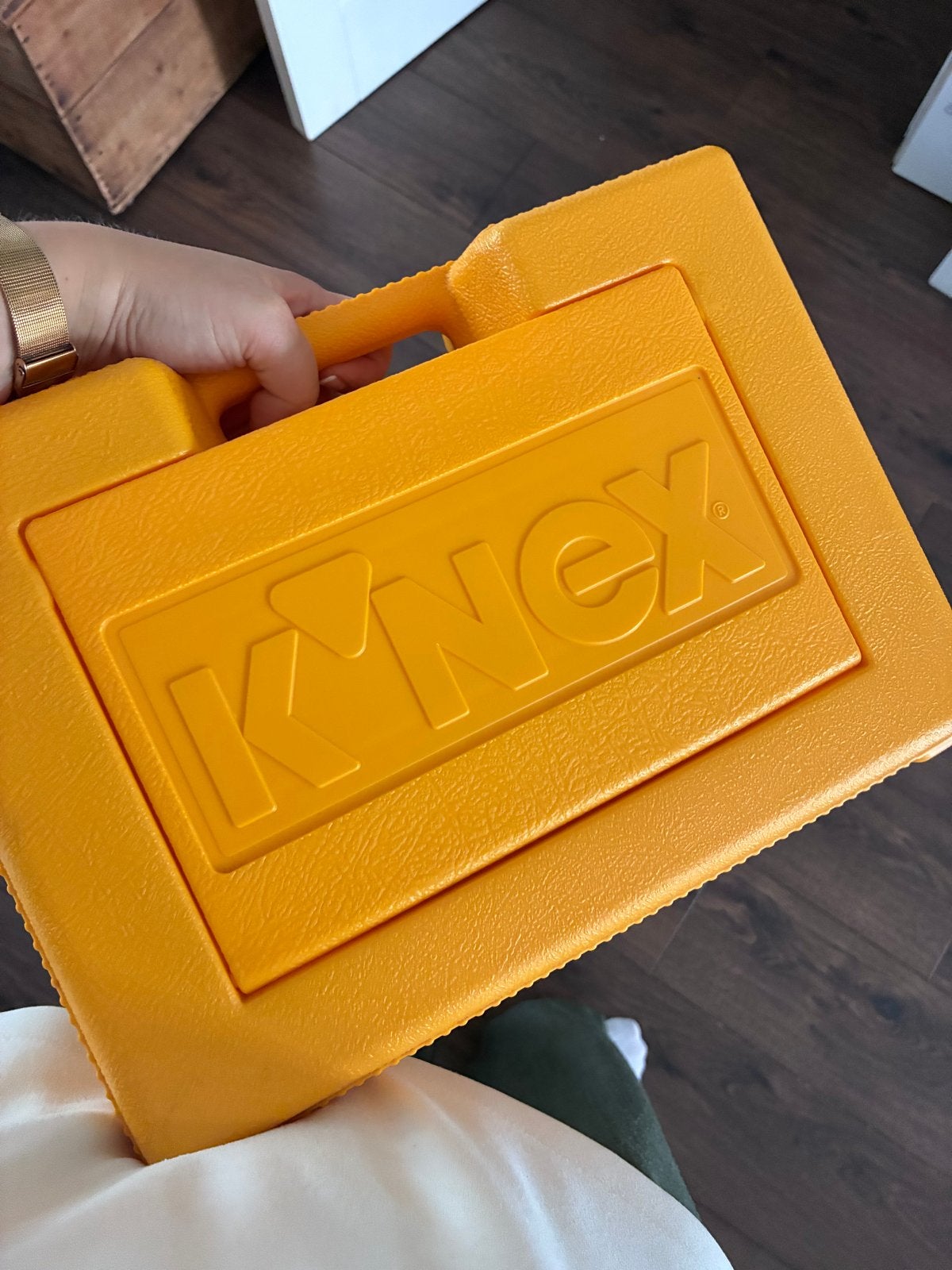 K'nex bouwset in handige opbergkoffer koffer geel knex, Ophalen, Gebruikt, K'nex