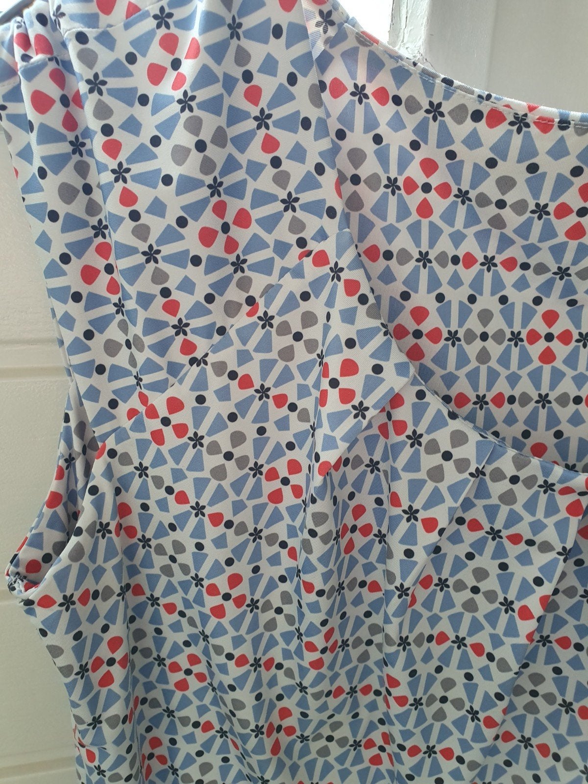 mouwloze zomerjurk in maat 44 a lijn, Kleding | Dames, Jurken, Ophalen of Verzenden, Zo goed als nieuw, Maat 42/44 (L), Blauw