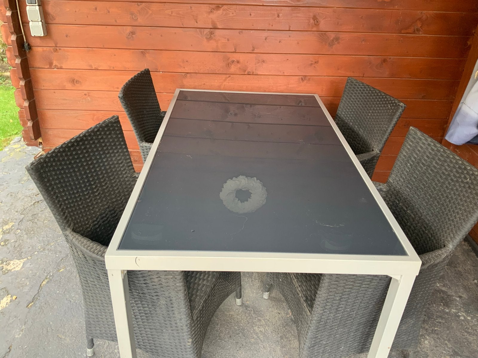 Foto 3 van Tuinset met 4 stoelen en glazen tafel