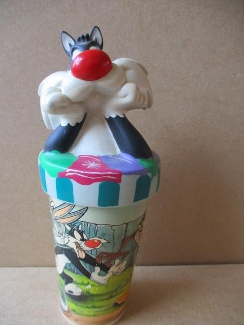 adv10643 looney tunes beker, Ophalen, Looney Tunes, Gebruikt, Overige typen