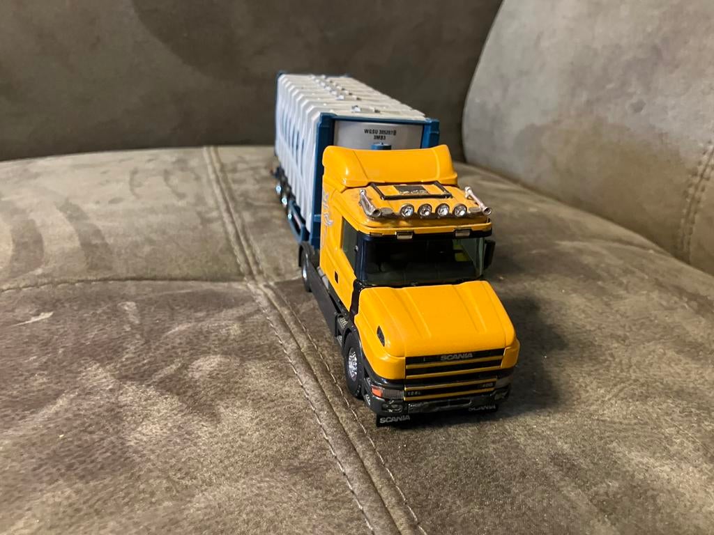 Tekno scania 4 met neus met trailer van salari, Ophalen of Verzenden, Zo goed als nieuw, Bus of Vrachtwagen, Tekno
