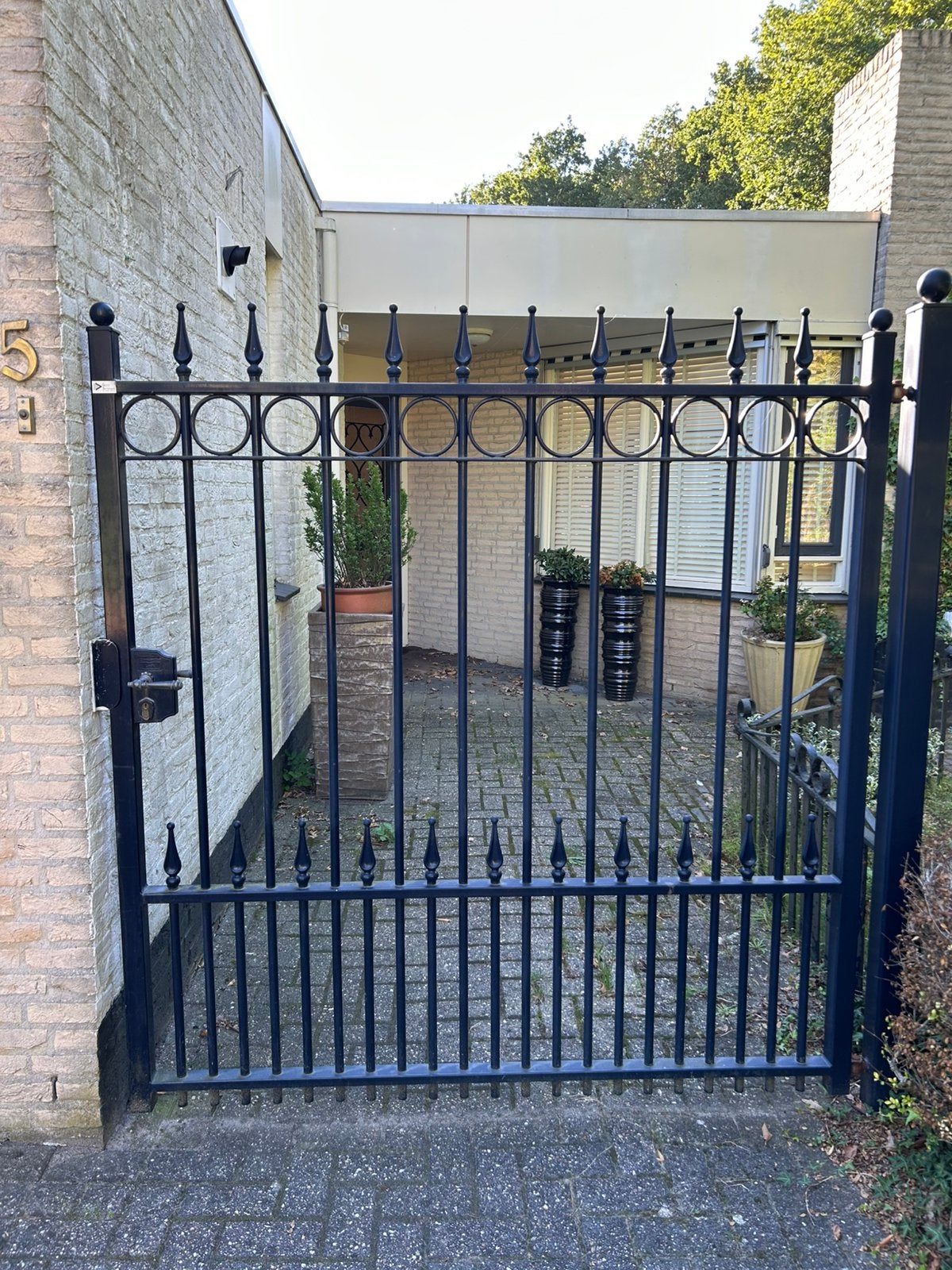 Stalen poort te koop, in goede staat, Tuin en Terras, Ophalen, Gebruikt, Staal, 150 tot 200 cm