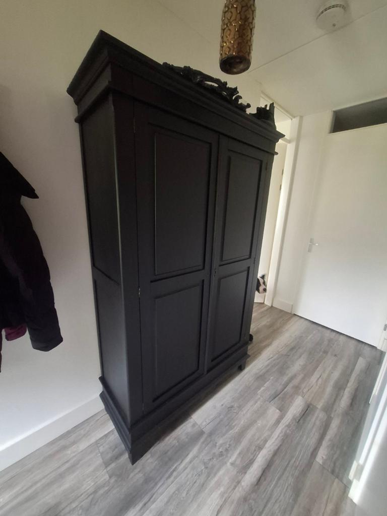 Zwart buffet/broodkast - 200x116x45 cm, Huis en Inrichting, Kasten | Buffetkasten, Ophalen, 100 tot 150 cm, 200 cm of meer, Klassiek